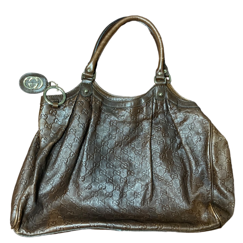 Vintage Genuine Leather Brown Hobo Tote Bag